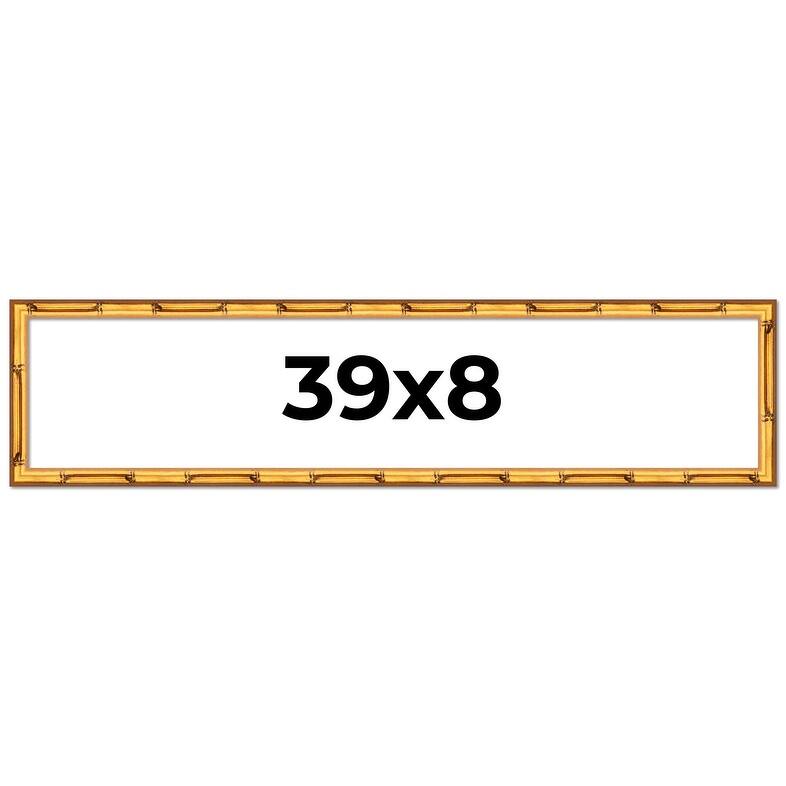 39x8 Frame Gold Bamboo Picture Frame Modern Photo Frame Includes UV Acrylic Shatter Guard Front Acid Free Foam Backing Board