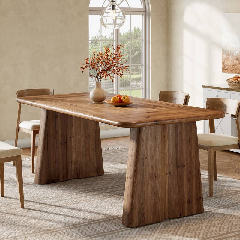 63 Inch Rectangle Solid Wood Dining Table for Kitchen Dining Room - 31.5" D x 63" W x 29.92" H