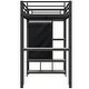 preview thumbnail 1 of 26, Metal Loft Bed with Full-length Guardrails, Built-in Wardrobe, Desk and Storage Shelves