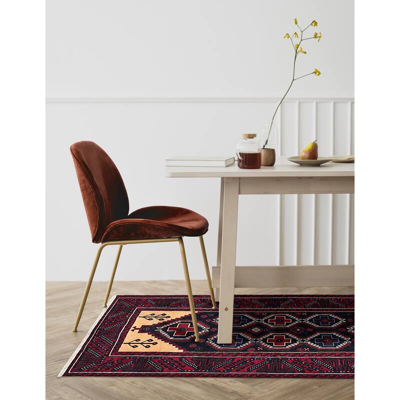 ECARPETGALLERY Hand-knotted Teimani Dark Navy, Red Wool Rug - 3'3 x 6'0