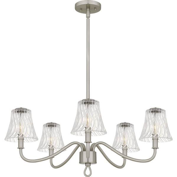slide 2 of 7, McKinney 5-Light Brushed Nickel Chandelier