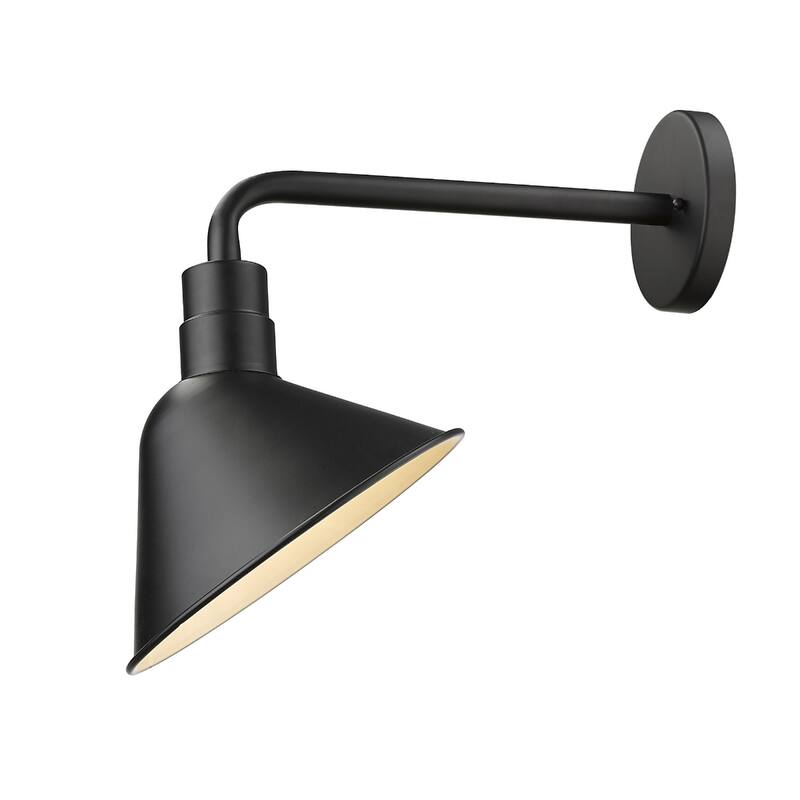 Modern Farmhouse Outdoor Wall Light Matte Black Steel Exterior Sconce with Wet Locations or Entryway