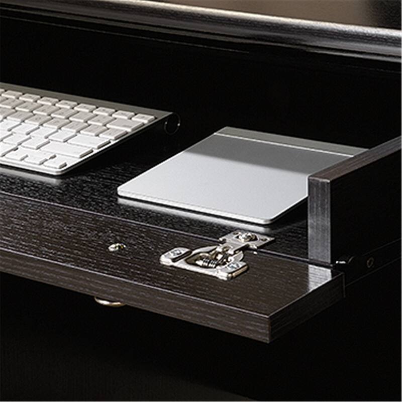 Executive Desk with 7 Drawers, Traditional Home Office Desk, Cord Management, Wind Oak Finish