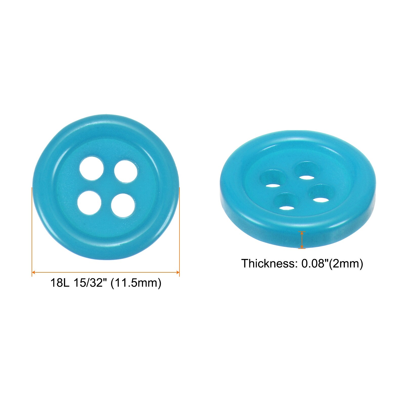Sewing Buttons Resin Round Flat 4-Hole Craft Buttons for Sewing