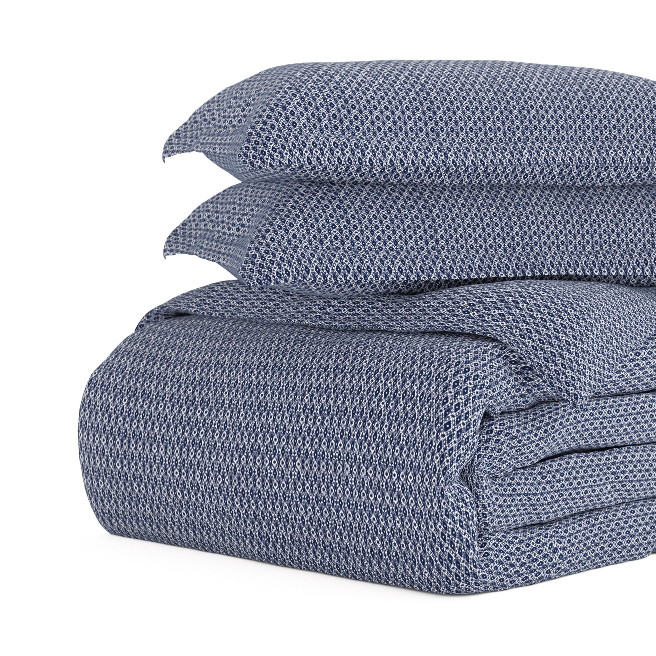 Becky Cameron Blue Diamond Patterned Duvet Cover Set