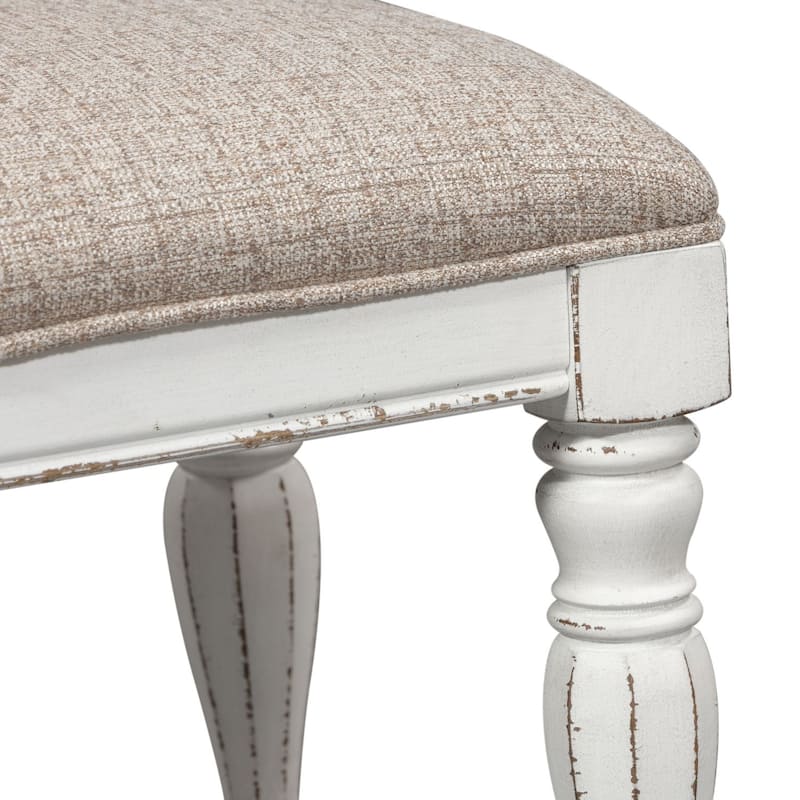 Magnolia Manor Antique White Accent Bench - Width 24" x Depth 16" x Height 19"