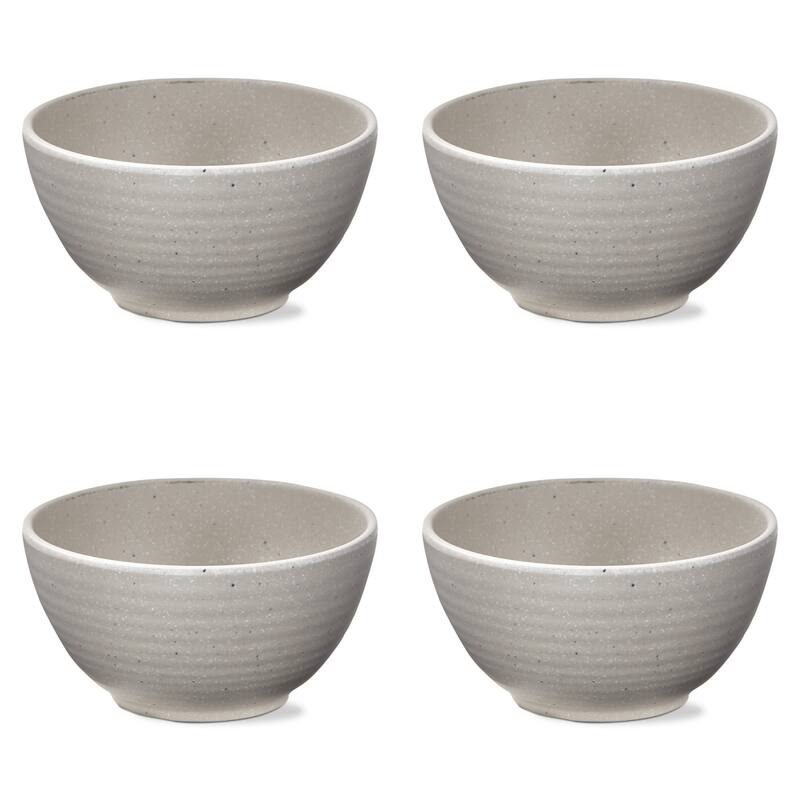 22 oz. 6 in. Cream Brooklyn Melamine Plastic Dinnerware Bowl Dishwasher Safe Indoor Outdoor Round Beige Set 4