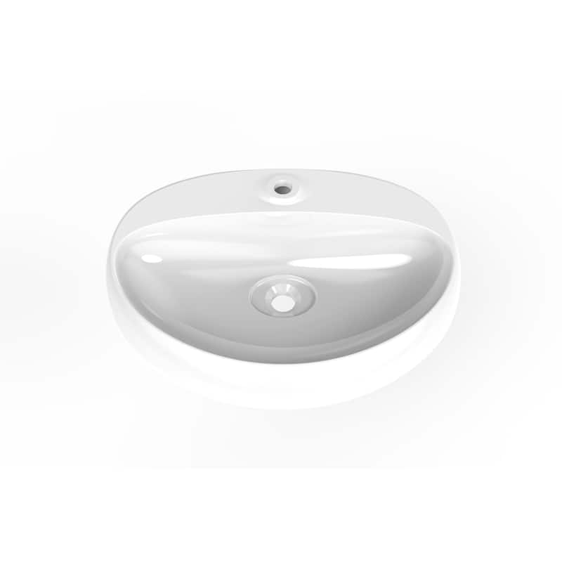 Rosaria 24" Glossy White Porcelain Wall Mounted Bathroom Sink