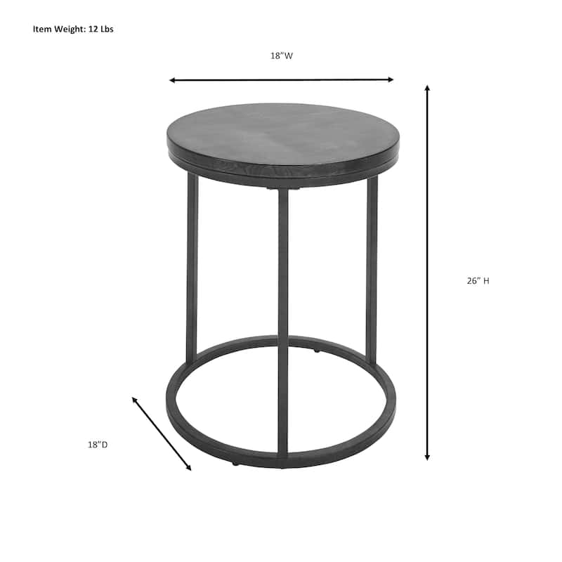 Carolina Living Orson 18" Round Top Accent Table - Chestnut/Industrial