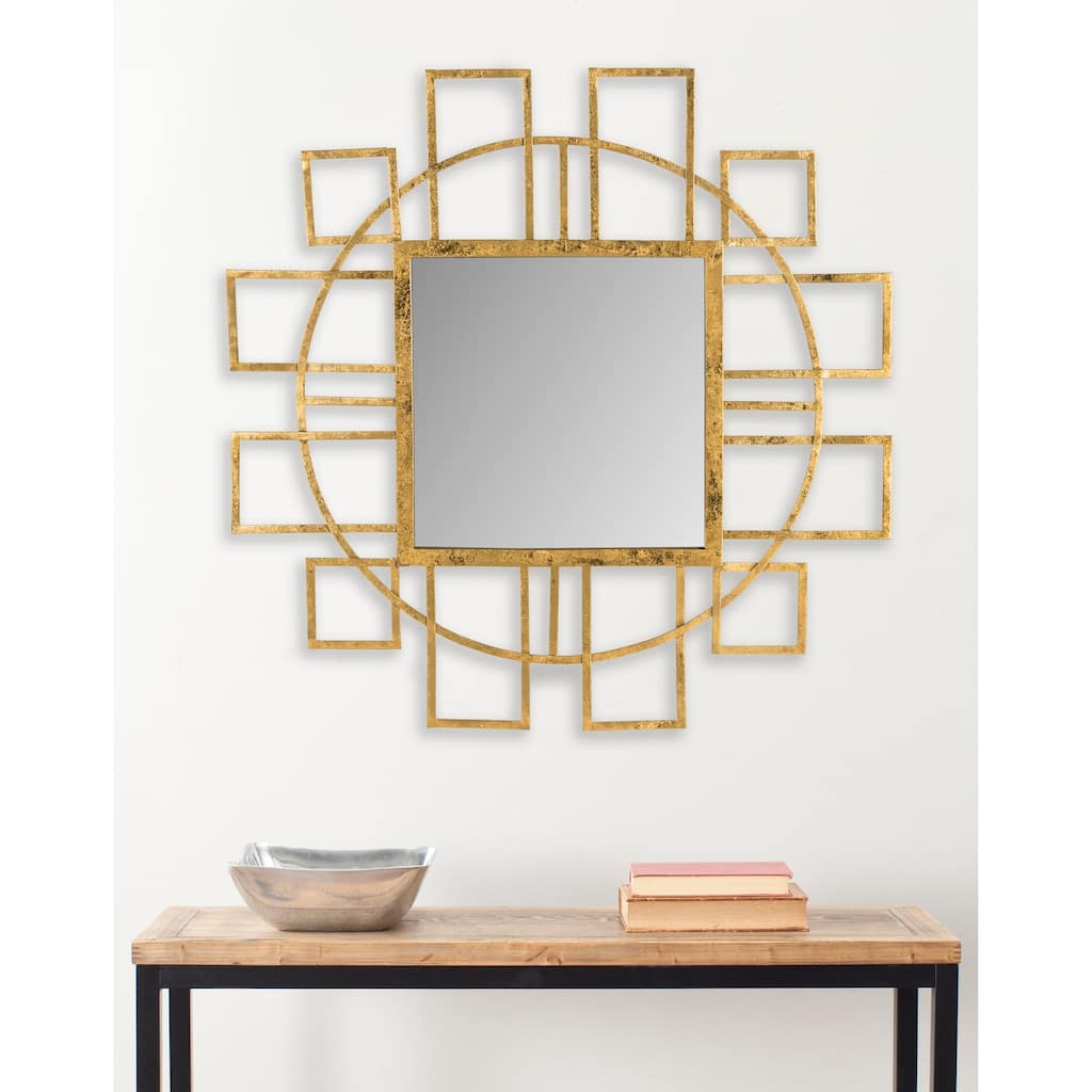 SAFAVIEH Porsha Gold 35-inch Decorative Mirror - 35" x 35" x 1" - 35Wx35Dx1H