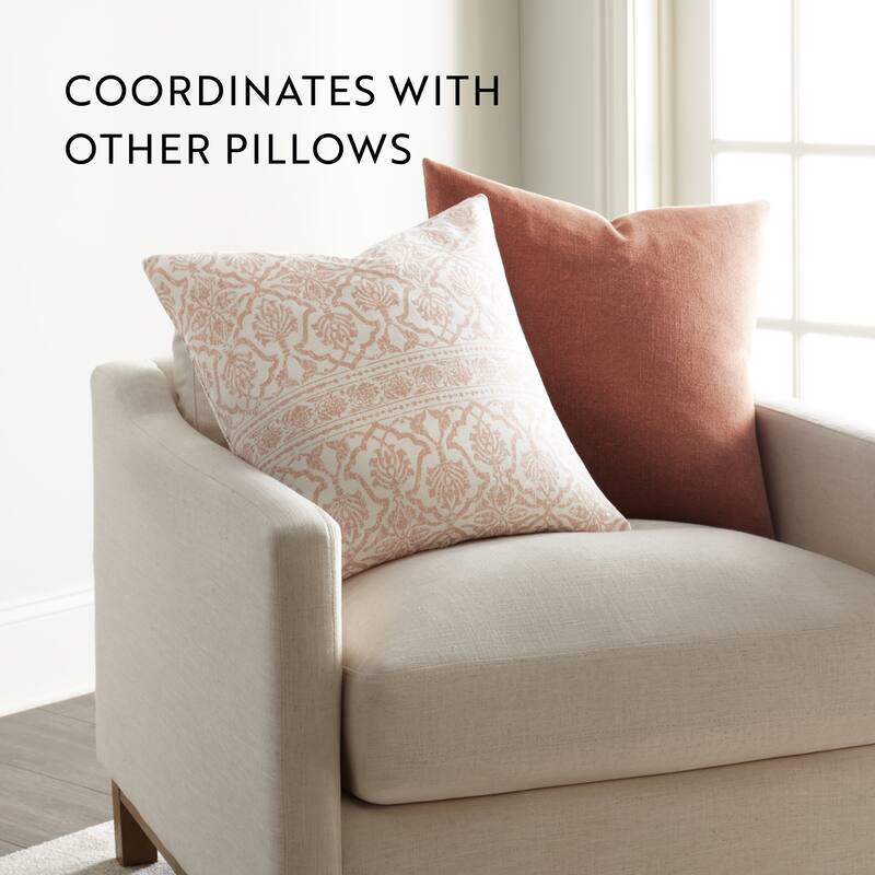 Elegant Patterns Cotton Decor Throw Pillow in Antique Floral