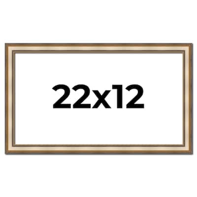 22x12 Frame Gold Solid Wood Shadow Box Width 1.5 Inches | Interior Frame Depth 2 3/8 Inches