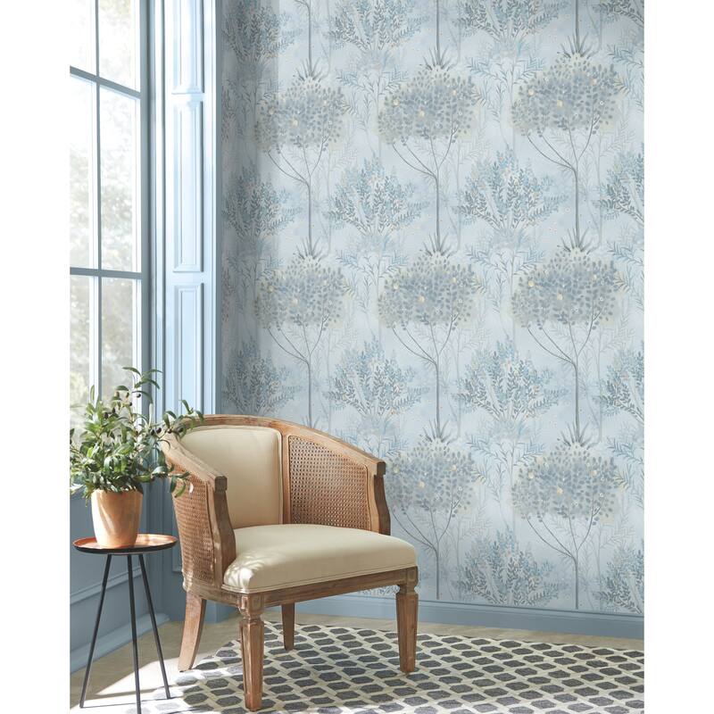 Inspired by Color Orchard Blue & Grey Wallpaper
