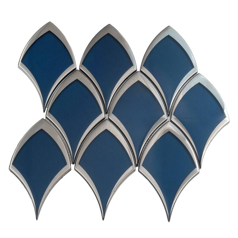 Mirari 10x12 in. Glossy Glass Fish-shaped Mosaic Wall Tile (4.25 sq ft/case, 5-Pack)