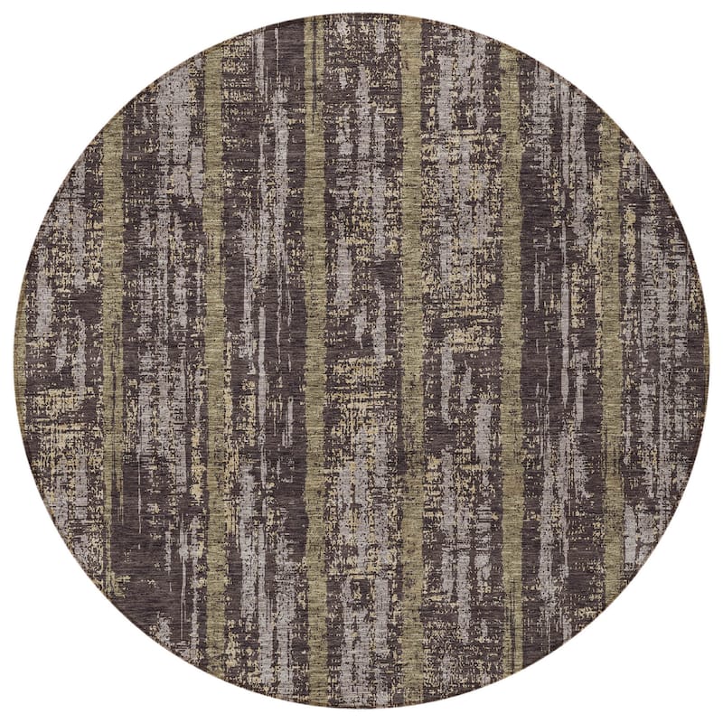 HomeRoots Striped Transitional Rectangle Outdoor Rug