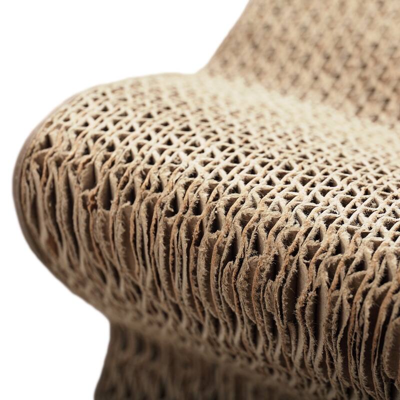 Cat scratcher cat toy corrugated cardboard cute cat head shape - Gray