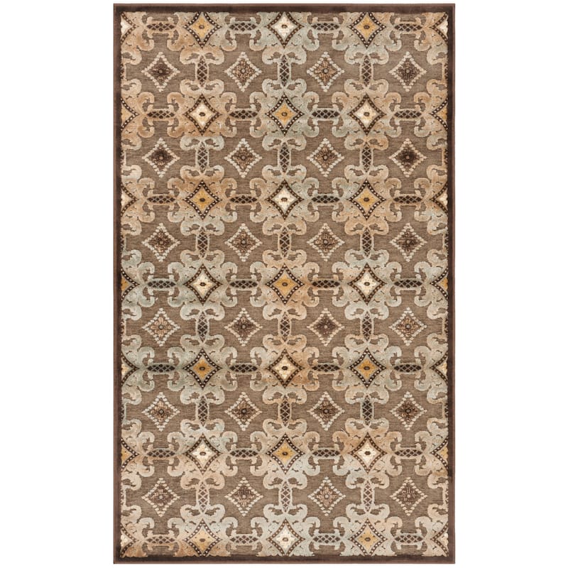 Martha Stewart by SAFAVIEH Gullu Ornate Viscose Rug - 3'3" x 5'3" - Brown/Brown