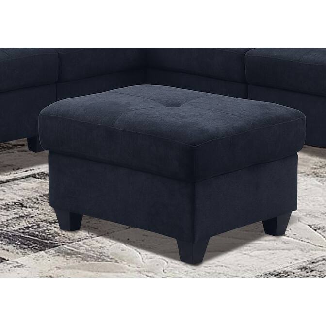 Sectional Sofa, Dark Blue Velvet, 127x93x35 inches, 313 lbs, w/Microfiber, Cup Holders, Solid Wood Frame