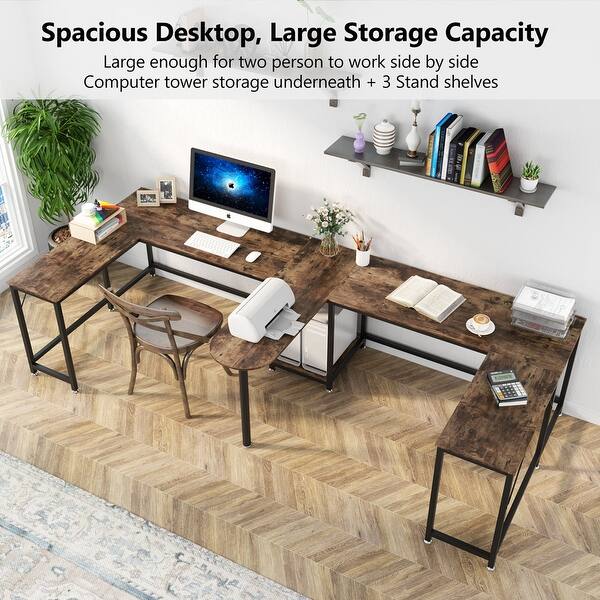 126 Inch Extra Long Double Computer Desk Large Two Person Office Desk On Sale Overstock 32091423