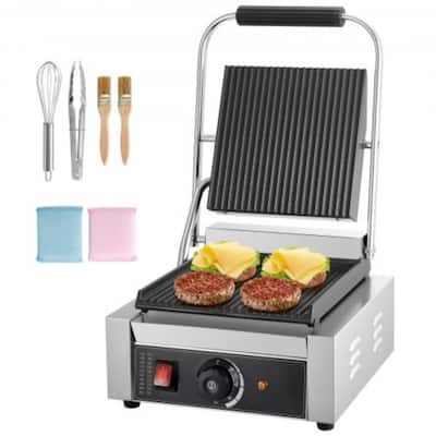 Stainless Steel Panini Grill Press Sandwich Maker with Adjustable Temp 50–300°C - 12.1x15.8x8.3 inch