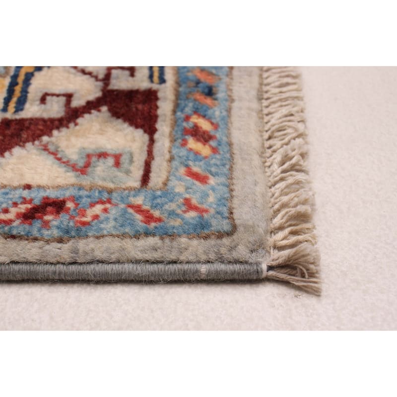 ECARPETGALLERY Hand-knotted Uzbek Ghazni Silver Wool Rug - 2'7 x 9'10