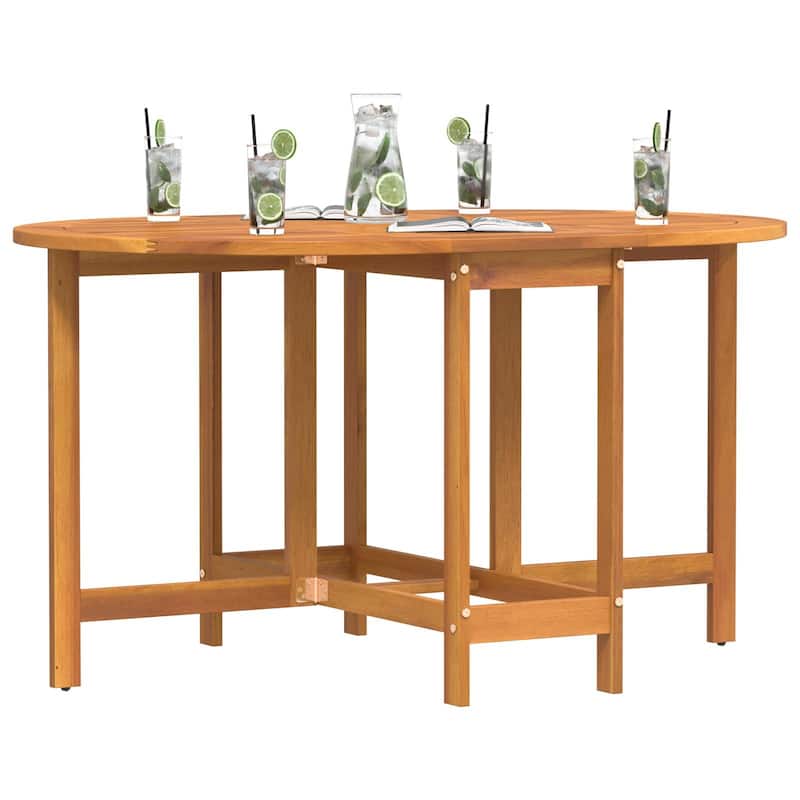 vidaXL Outdoor Tables Natural wood Solid Acacia wood Medium Foldable - 23.6 x 43.3 x 28.7