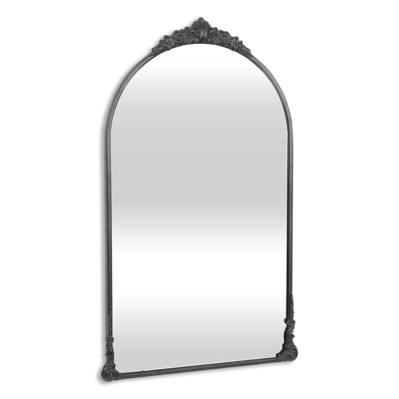 Victorian Curved Top Handmade Wall Mirror - Black - 33.75"