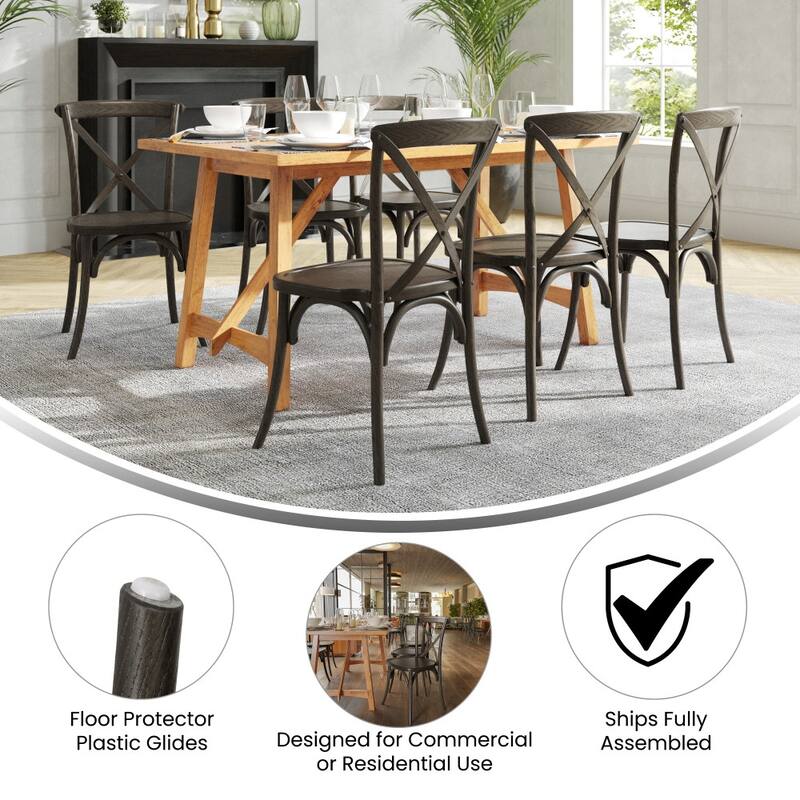 Stackable Wood Cross Back Chair