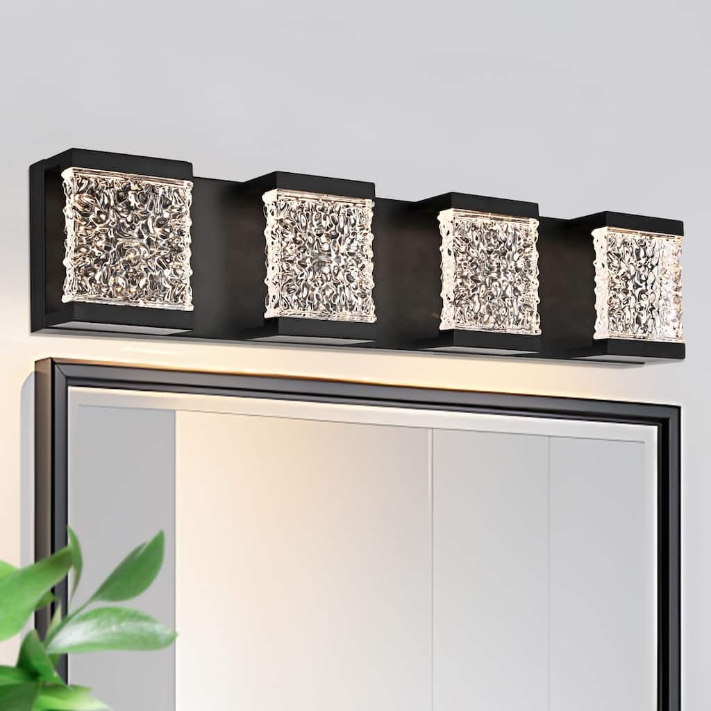 25" 4-Light LED Vanity Light with Crystal Glass