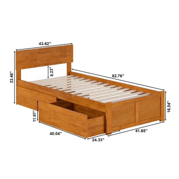 dimension image slide 4 of 6, Orlando Platform Bed with Footboard and Storage Drawers