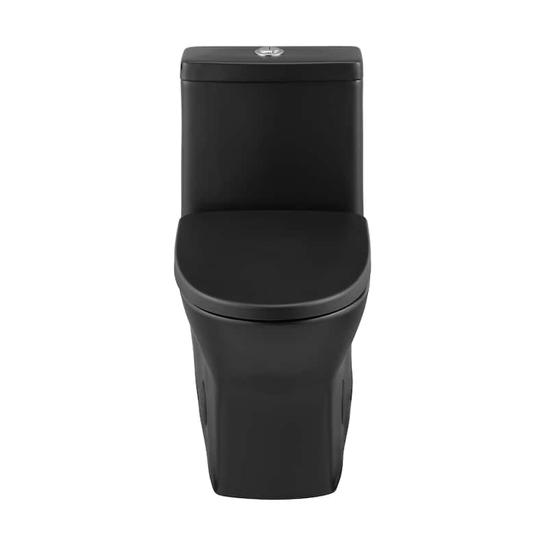 Malta Ii One-Piece Round Toilet Dual-Flush 1.1/1.6 Gpf In Matte Black - 24" x 14" 28.75" - 24" x 14" 28.75" - Black