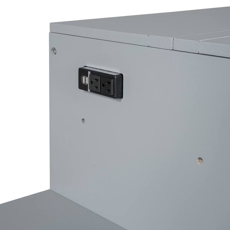 Queen Size Murphy Bed with USB Port, Large Drawer