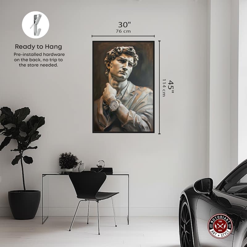 Notoriart Classy Sculpture Framed Men Style 1 Piece Canvas Wall Art