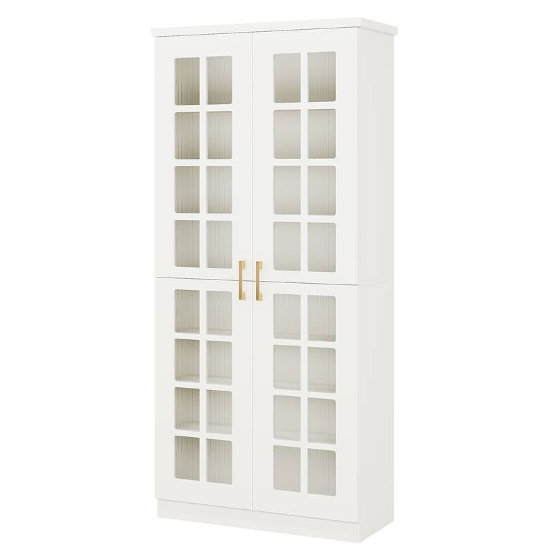 71" Tall Modern Storage Cabinet with Doors and Adjustable Shelves