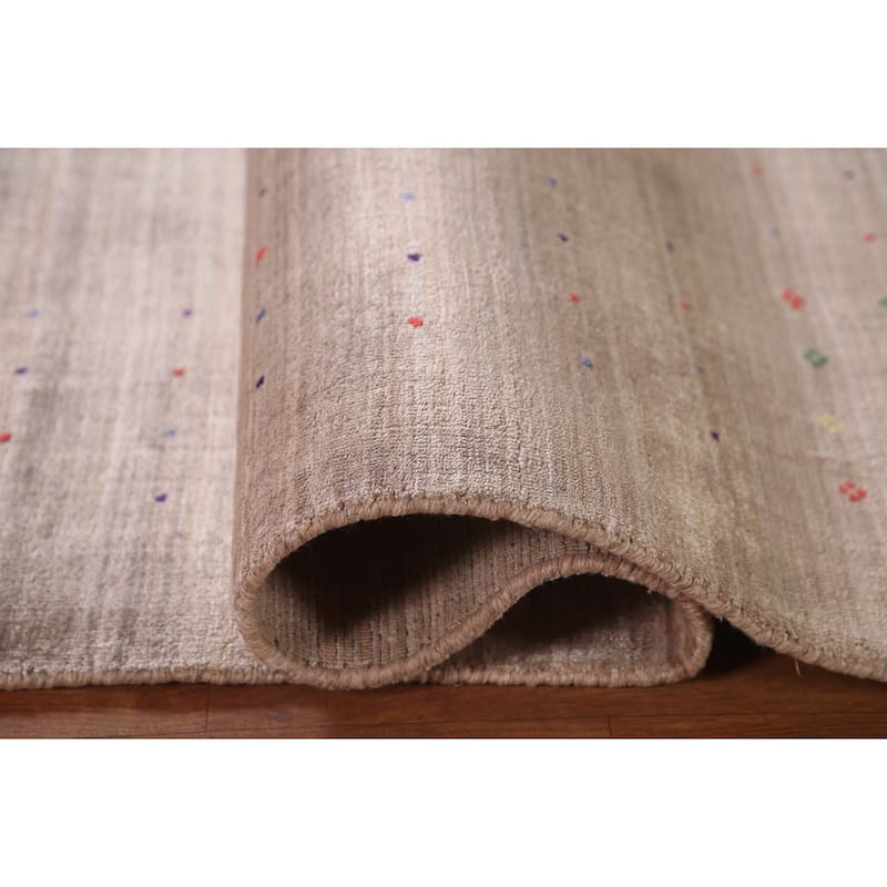 Gabbeh Oriental Area Rug Handmade Tribal Bedroom Silk Carpet - 7'9"x 9'7"