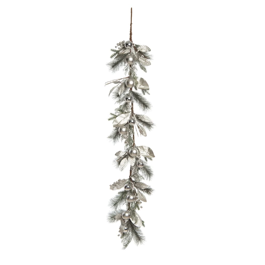 Transpac Artificial 60 in. Silver Christmas Artificial Garland