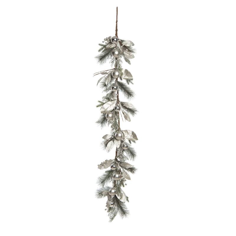 Transpac Artificial 60 in. Silver Christmas Artificial Garland