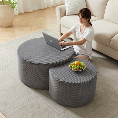 2-Piece Set, Modern Nesting Coffee Tables, Stylish Coffee Tables, Round Coffee Tables and Side Tables, for Living Rooms