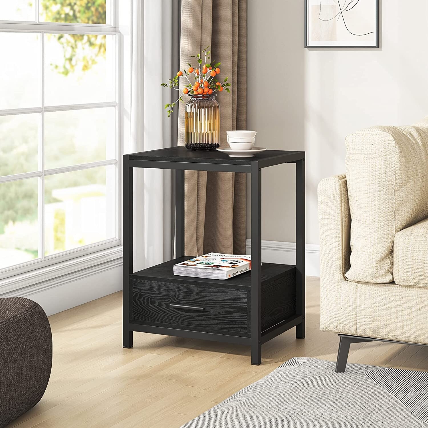 25 inch top tall side table