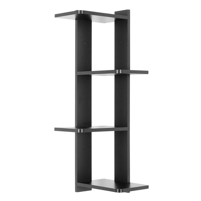 Danya B. Alvar Corner 4-Tier Floating Ledge Column Wall Shelf