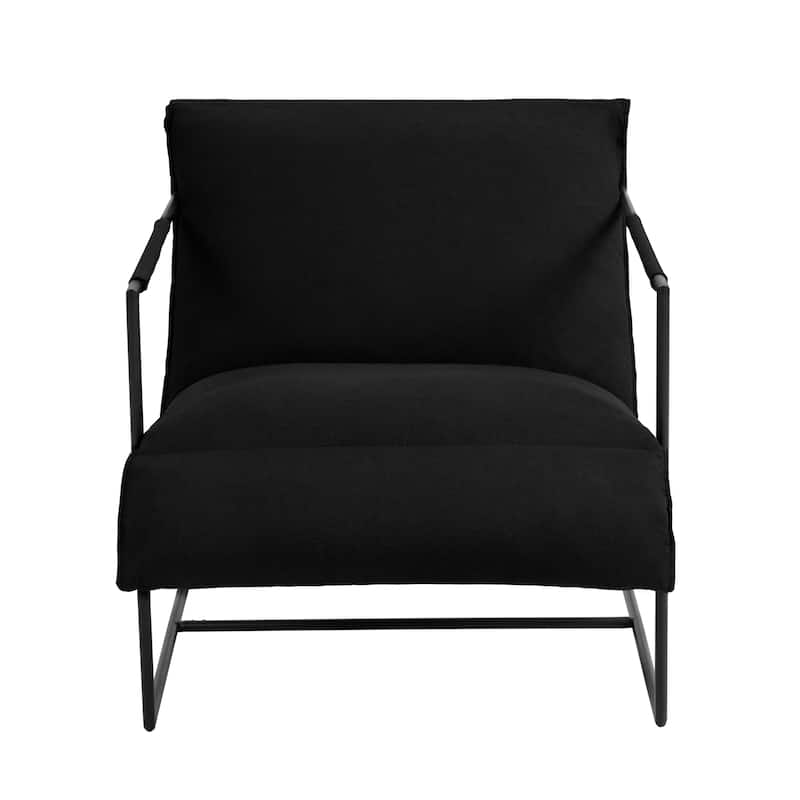 Mid-century Metal Sling Armchair with Lengthen Upholstered Set of 2