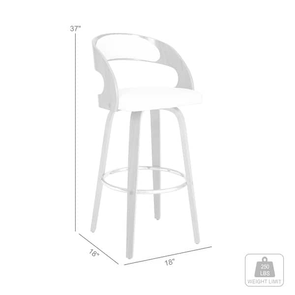Shelly Mid-Century Modern Upholstered Counter or Bar Height Swivel Barstool