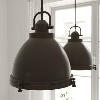 Hunter Bridgemoor 14" 2-Light Pendant - Kitchen Island, Dining Room - Modern Industrial, Farmhouse