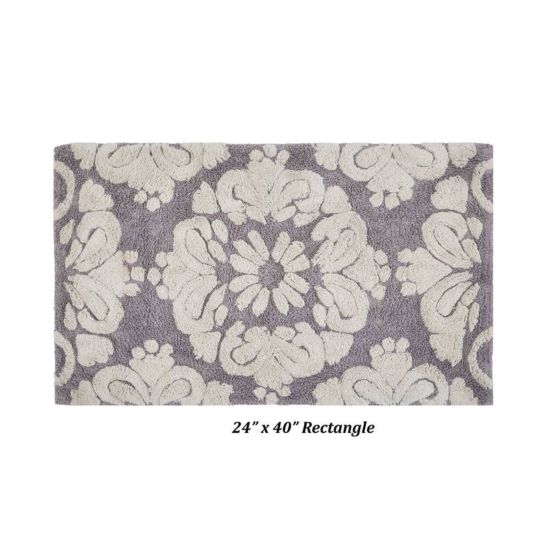 Better Trends 100% Cotton Soft & Super Absorbent Bathroom Rugs - Medallion Collection Non-Skid Latex Machine Washable Bath Mats