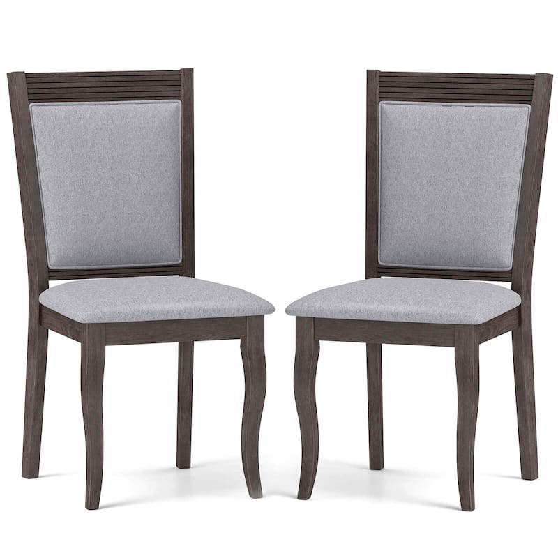 Costway Wood Dining Chairs Set of 2/4 with Rubber Wood Frame Padded - 2 PCS - Set of 2