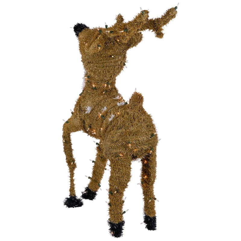 Pre-Lit Prancing Reindeer with Spots Outdoor Christmas Decoration - Brown - 33"