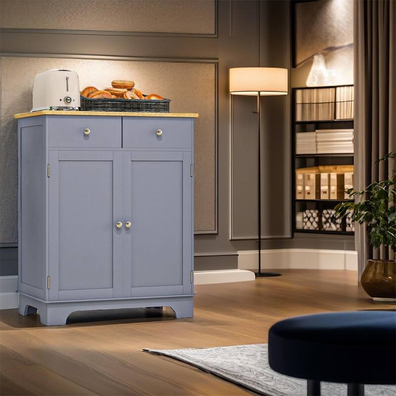 Sideboard Buffet Cabinet, Double Door Kitchen Cabinet,Adjustable Shelf