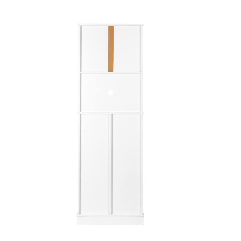 71 Inch Tall Kitchen Pantry Cabinet with Microwave Stand,Adjustable Shelves for Dining Room White