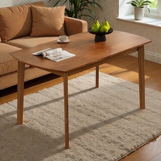 47 Inch Modern Dining Table for 4, Rectangular Rubberwood Kitchen Table ...