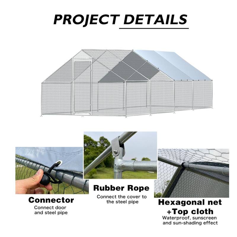 Metal Chicken Coop Walk-in Poultry Cage with Waterproof